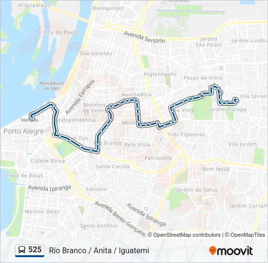 525 Bus Line Map
