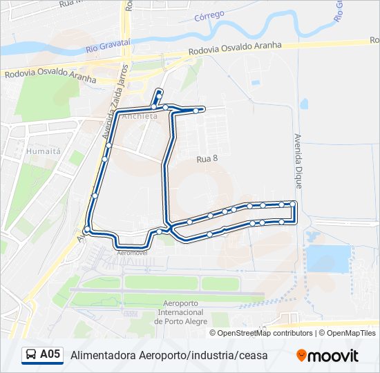 Mapa de A05 de autobús