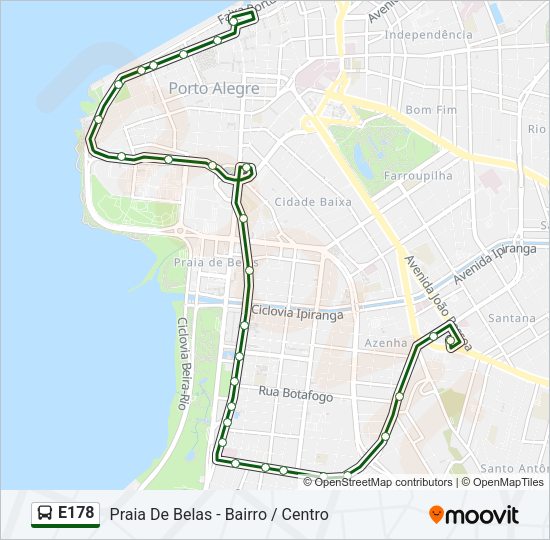 Mapa da linha E178 de ônibus
