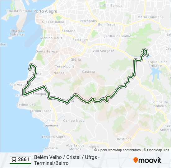 Mapa da linha 2861 de ônibus