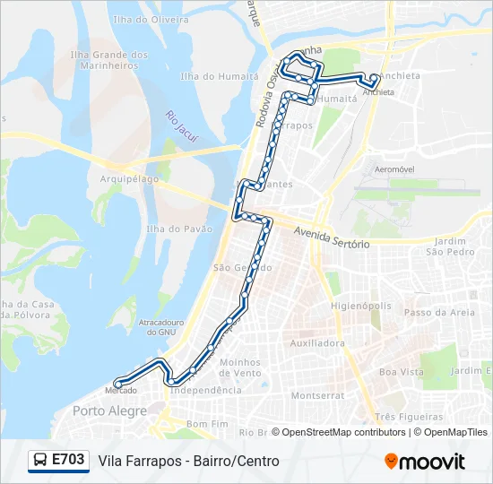 E703 Bus Line Map