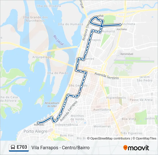 E703 Bus Line Map
