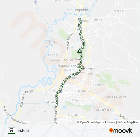 R212 ESTEIO / SÃO LEOPOLDO Bus Line Map