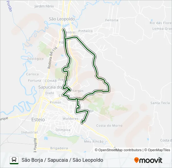 R222 PASQUALINI / SÃO LEOPOLDO Bus Line Map