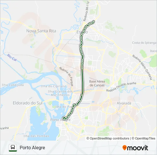 N340 SAPUCAIA DO SUL / PORTO ALEGRE Bus Line Map
