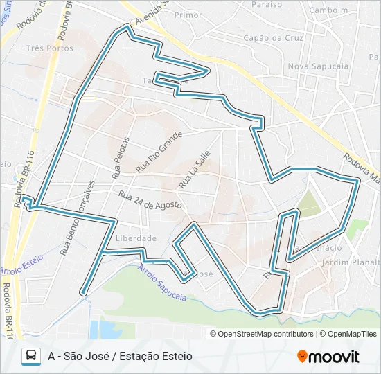 E08 LINHA 5 - SÃO JOSÉ Bus Line Map