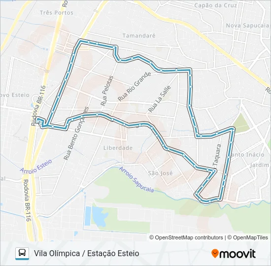 E01 VILA OLÍMPICA / TREM Bus Line Map
