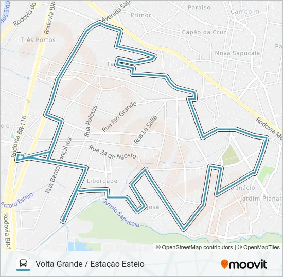 E09 LINHA 6 - VOLTA GRANDE Bus Line Map