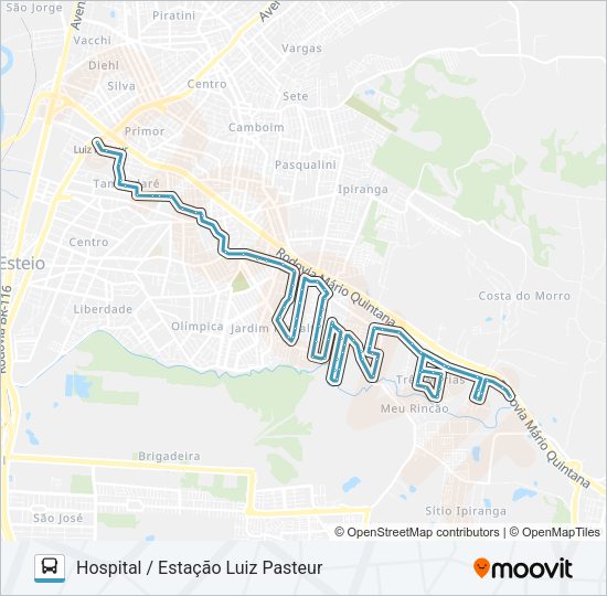 E16 LINHA 7 - AUGUSTO MEYER Bus Line Map