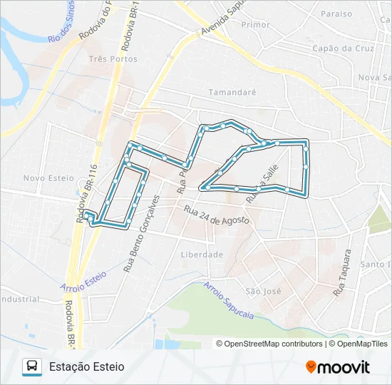 E13 MUNICIPAL 4 - SALGADO FILHO Bus Line Map