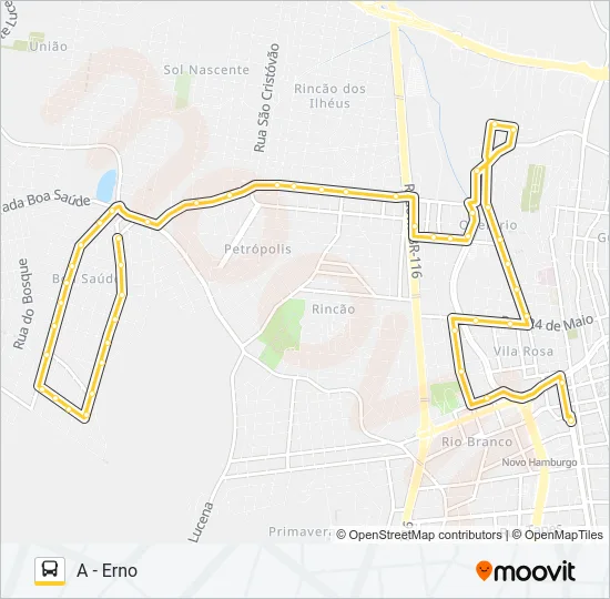 O14 ERNO Bus Line Map