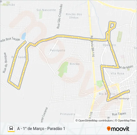 O14 ERNO Bus Line Map