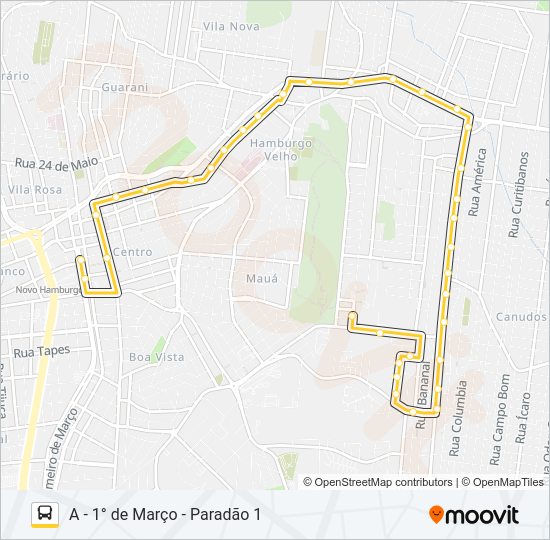 Mapa da linha L55 CASCA de ônibus