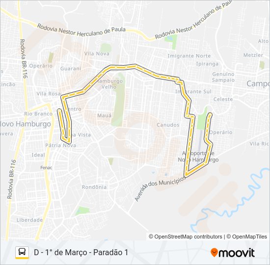 Mapa da linha L61 AEROCLUBE de ônibus