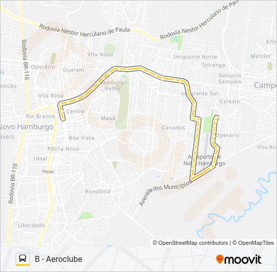 Mapa da linha L61 AEROCLUBE de ônibus