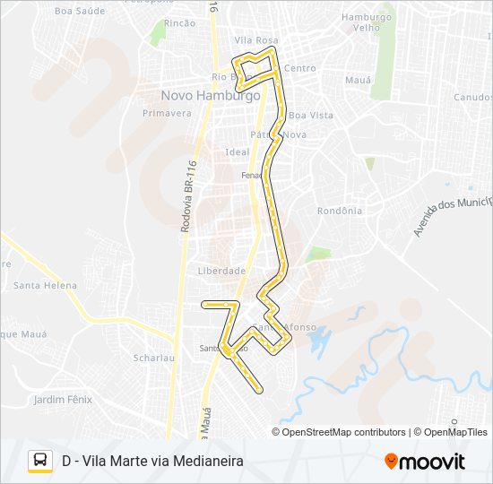 Mapa da linha S61 VILA MARTE de ônibus