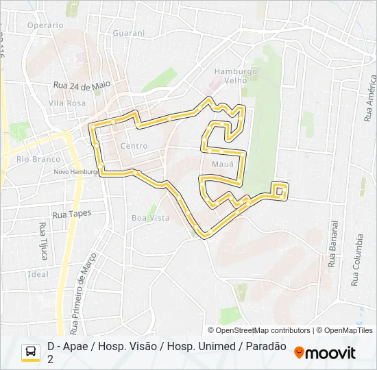Mapa da linha L12 JARDIM MAUÁ de ônibus