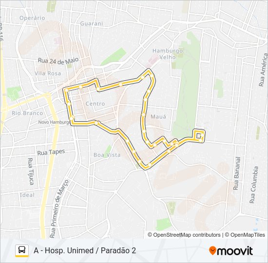 Mapa da linha L12 JARDIM MAUÁ de ônibus