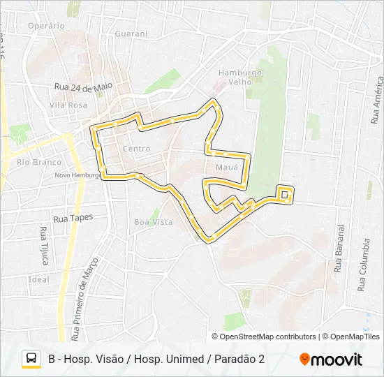 Mapa da linha L12 JARDIM MAUÁ de ônibus