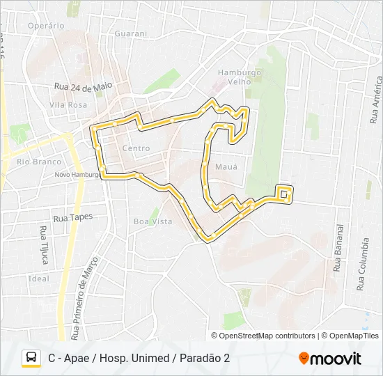 Mapa da linha L12 JARDIM MAUÁ de ônibus