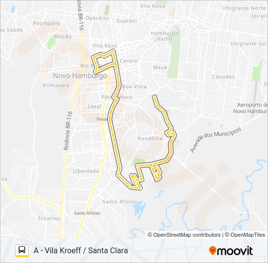 Mapa da linha S17 SANTA CLARA de ônibus