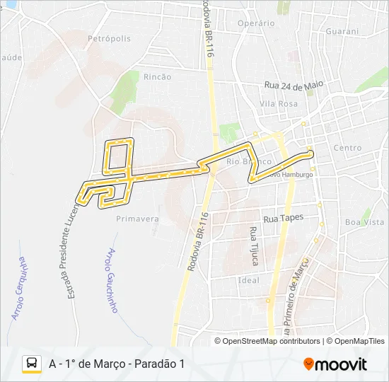 O12 OSVALDO CRUZ Bus Line Map