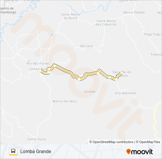 Mapa da linha S15 LOMBA GRANDE de ônibus