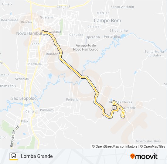 Mapa da linha S15 LOMBA GRANDE de ônibus