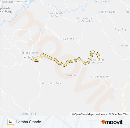 Mapa da linha S15 LOMBA GRANDE de ônibus