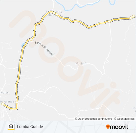 Mapa da linha S15 LOMBA GRANDE de ônibus