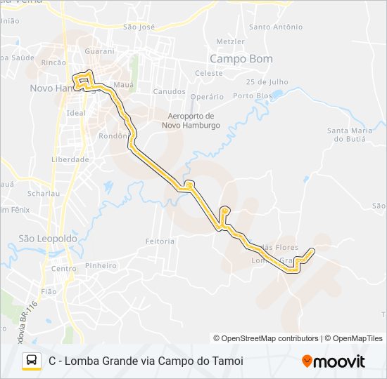 Mapa da linha S15 LOMBA GRANDE de ônibus