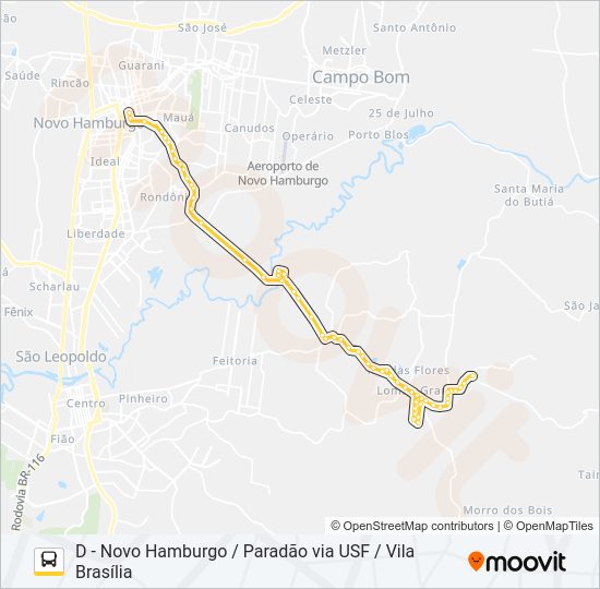 Mapa da linha S15 LOMBA GRANDE de ônibus