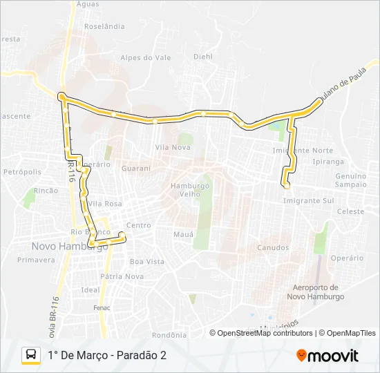 T04 RS-239 VIA BR-116 Bus Line Map
