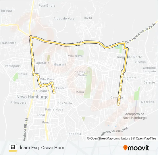 T04 RS-239 VIA BR-116 Bus Line Map