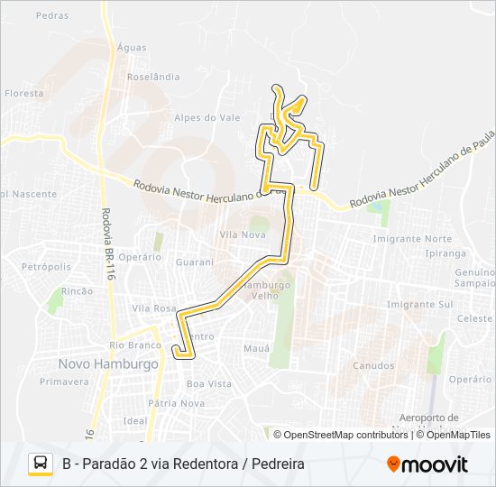 Mapa da linha N61 MOMBERGER / KEPHAS de ônibus