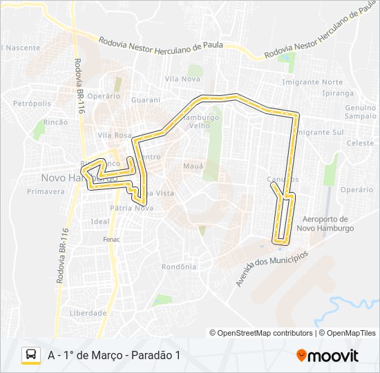 Mapa da linha L13 CANUDOS / ESMERALDA de ônibus