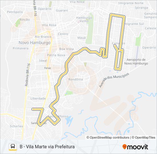 Mapa da linha L13 CANUDOS / ESMERALDA de ônibus