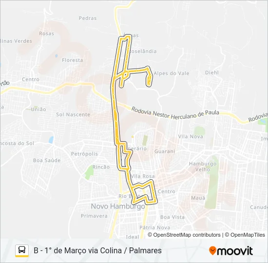 N13 RINCÃO - ROSELÂNDIA Bus Line Map