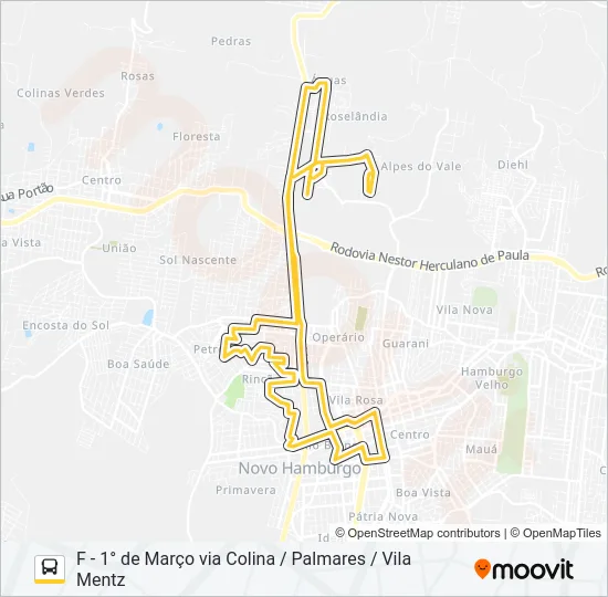 N13 RINCÃO - ROSELÂNDIA Bus Line Map