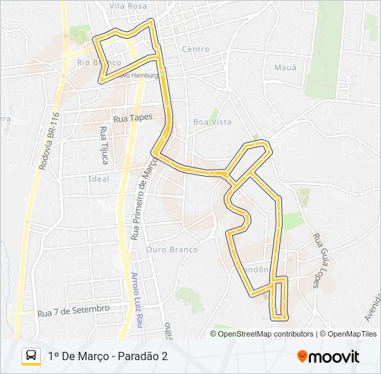 Mapa da linha S12 TRENZINHO / TRAVESSÃO de ônibus
