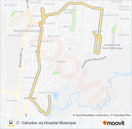 T03 CANUDOS / SANTO AFONSO Bus Line Map
