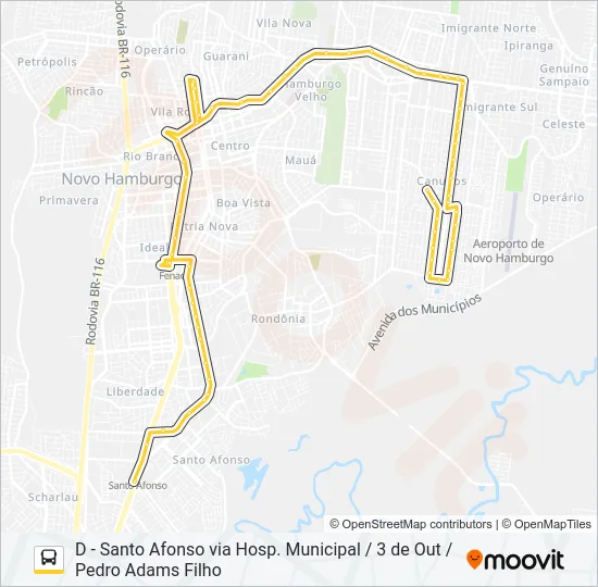 T03 CANUDOS / SANTO AFONSO Bus Line Map
