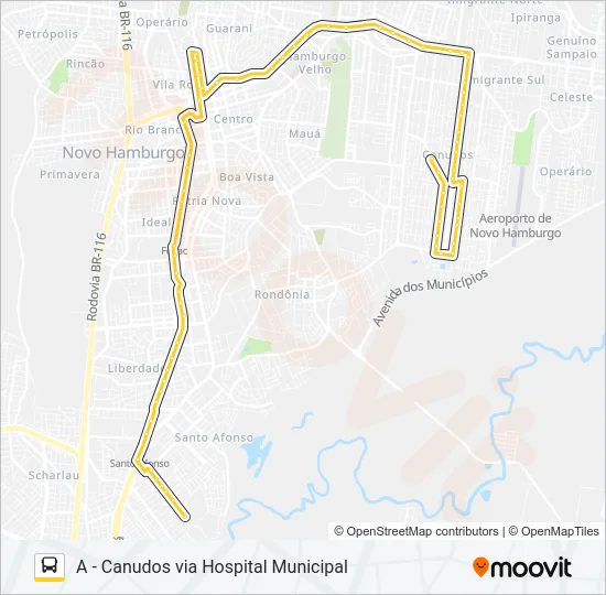 T03 CANUDOS / SANTO AFONSO Bus Line Map