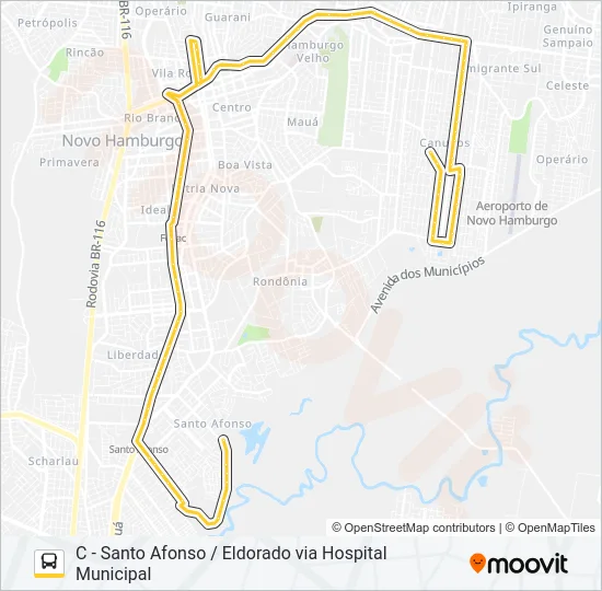 T03 CANUDOS / SANTO AFONSO Bus Line Map