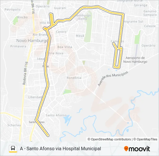 T03 CANUDOS / SANTO AFONSO Bus Line Map