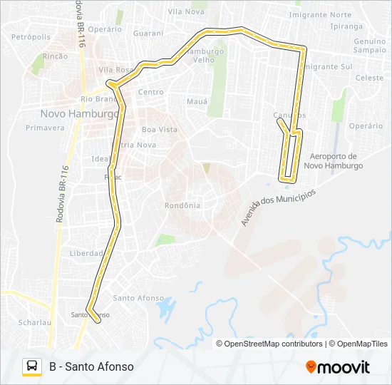 T03 CANUDOS / SANTO AFONSO Bus Line Map