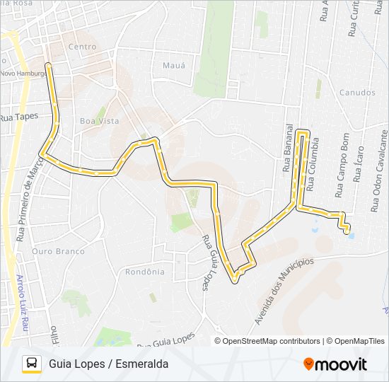 Mapa da linha T05 GUIA LOPES / ESMERALDA de ônibus