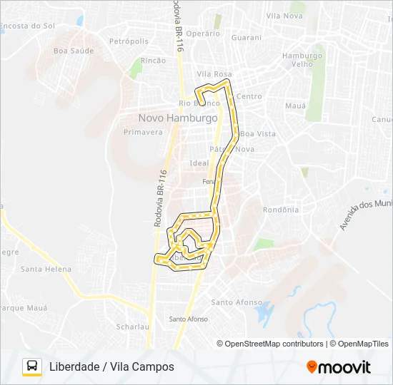 S11 LIBERDADE / VILA CAMPOS Bus Line Map