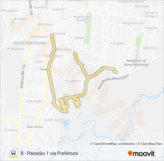 Mapa da linha S14 VILA KROEFF / ESMERALDA de ônibus