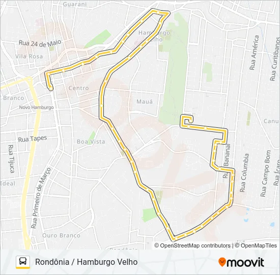 T01 RONDÔNIA / HAMBURGO VELHO Bus Line Map